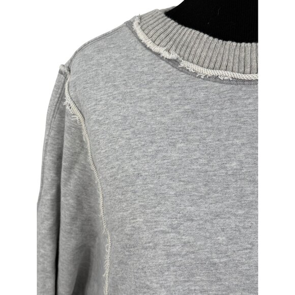 NWT Free People Gray Slouchy Crew Neck Sweater| Coastal Grandmother Quiet Luxury - Picture 3 of 16